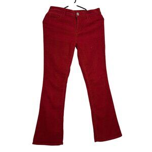 Loft Red Flare Crop Corduroy Pants Size 24 Women's
